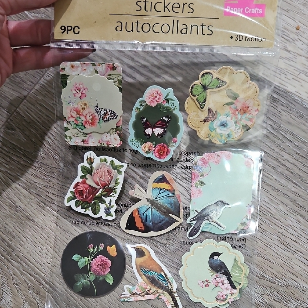 9 Pack Floral and Butterfly Stickers Set Brand New - Picture 2 of 5